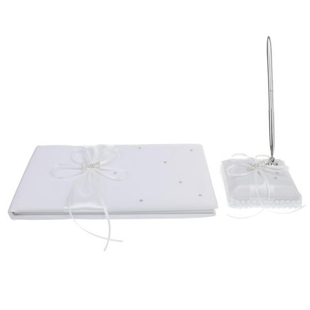 White Wedding Ceremony Set With Crystal Bow Decoration