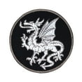 thumbnail image 1 of White Welsh Dragon Patch Fantasy Legend Badge Sign Embroidered Iron On Applique, 1 of 1