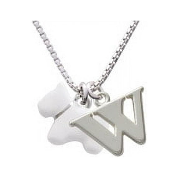 White Westie Dog Capital Initial W Necklace