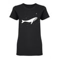 thumbnail image 1 of White Whale In The Sky Shaped T-Shirt Women -Image by Shutterstock, Female Small, 1 of 2