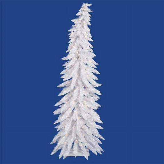 White Whimsical Dura-Lit Christmas Tree with Clear Lights - 5 ft. x 24 in.