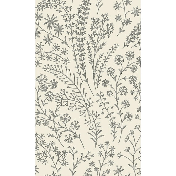 White Whimsical Leaf Trail Tropical Wallpaper R8390