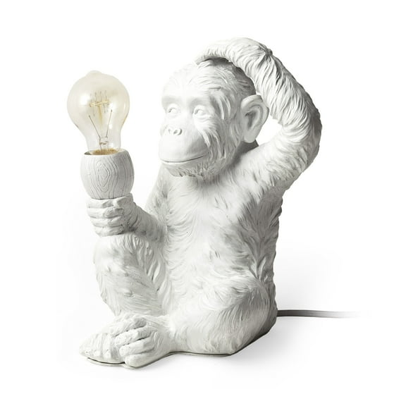 White Whimsical Monkey Table or Desk Lamp