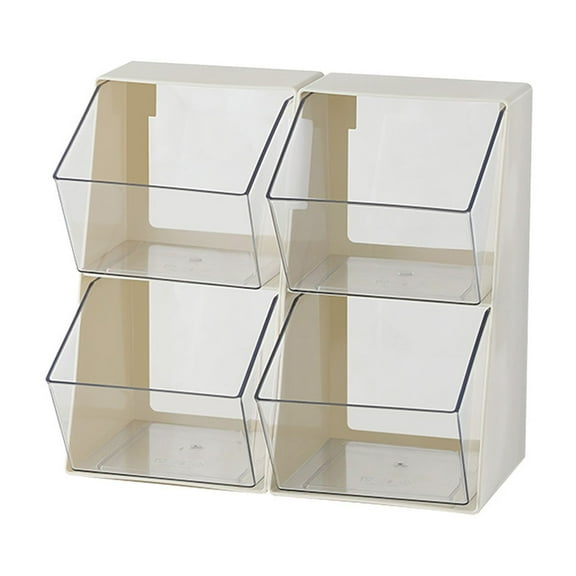 White White Acrylic Tea Bag Organizer Storage Box For Coffee Capsules Office Desk Snack Shelf 5X5X10 Inches