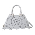 thumbnail image 1 of White White Bat Pattern Chain Shoulder Bag 10X5.3X2.7 Inch Pu Leather Crossbody Purse For Women Fashion Accessory Casual Commuting, 1 of 7