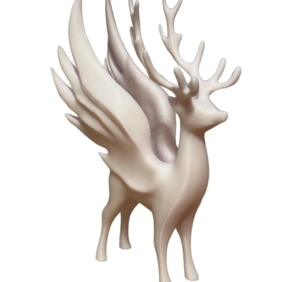 White White Christmas Winged Winter Deer Decor Statue With Detailed Antlers For Home Holiday Display