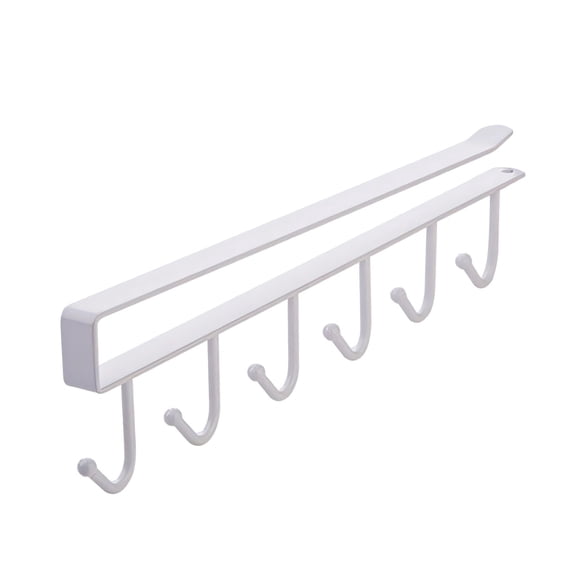 White White Coated Iron Hook Rack, Provides Ample Hanging Space For Towels Robes And Kitchen Tools