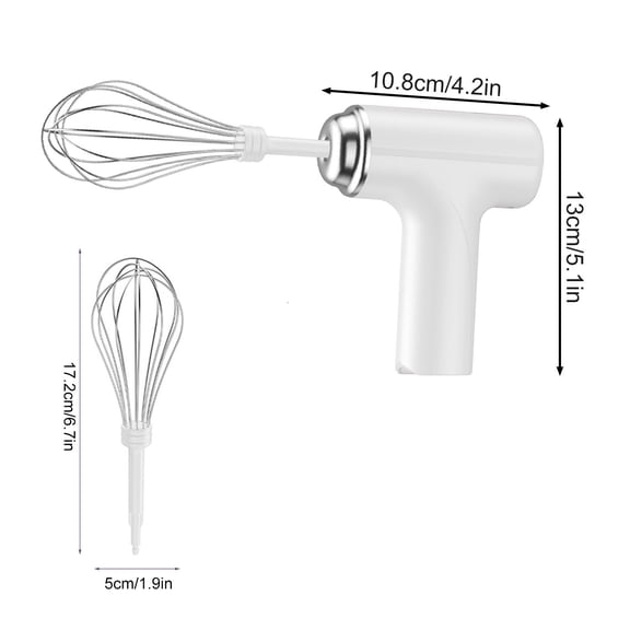 White White Cordless Hand Mixer Electric Beater Three Speed Adjustable For Whipping Cream Eggs Baking Supplies Kitchen Gadget