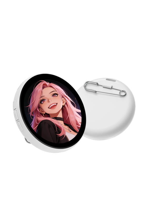 White White Custom Digital Badge With Ips Screen Electronic Video Photo Display For Fans And Personalized Accessory