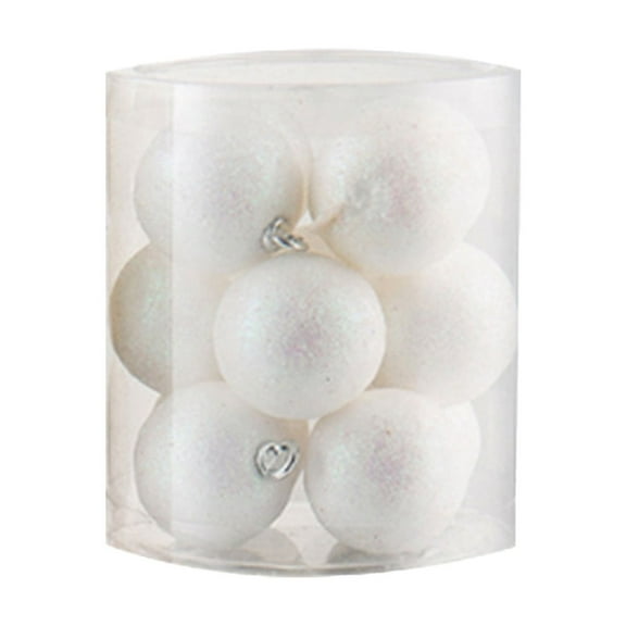 White White Glitter Christmas Ornaments Shatterproof For Tree And Party Decor With Hanging Rings And Sturdy Composition