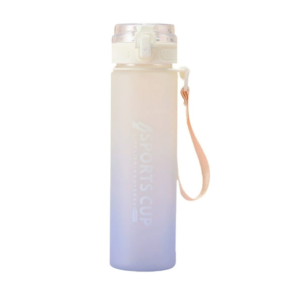 White White Gradient Color Portable Straight Drinking Cup With Tea Spacer 800Ml Capacity Pc Material Leak Proof Lid 9.84 X 2.76 X 2.76 Inches