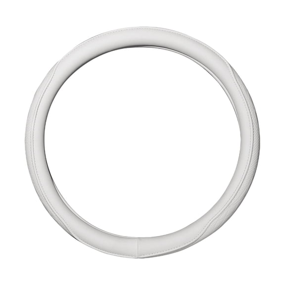 White White Leather Car Steering Wheel Cover Non-Slip Grip For Sports And Comfort