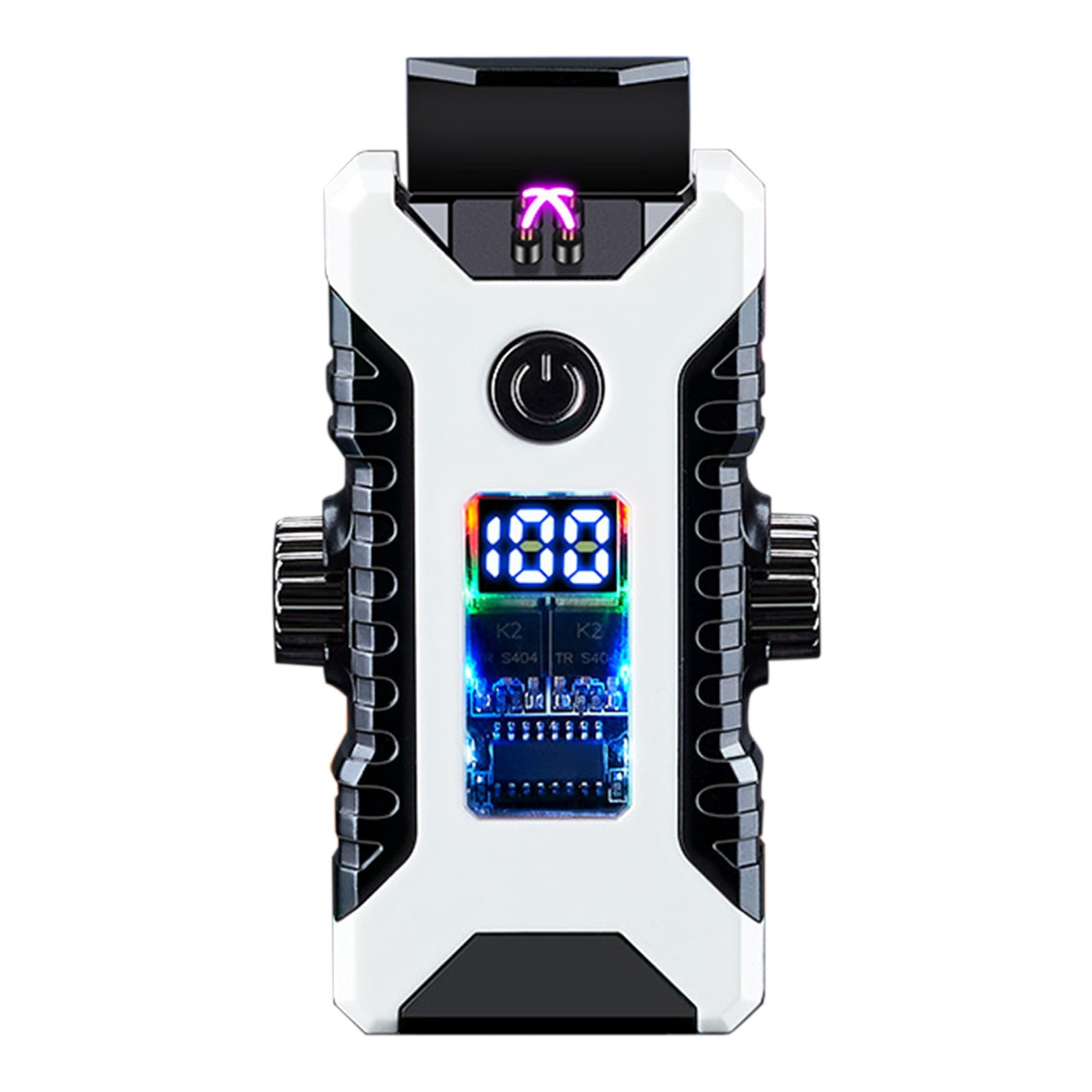 White White Mech Style Cool Light Effect Gyroscope Lighter Led Battery ...