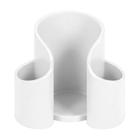 White White Plastic Storage Box With U-Shaped Slot For Cotton Pads Makeup Balls Swabs Bathroom Vanity Organization 4.33X3.14X3.54 Inch