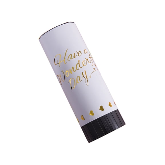 White White Pneumatic Confetti Cannon Party Popper Launcher With Streamers For Birthday Wedding Graduation Celebration Festive Event 4.33 Inch