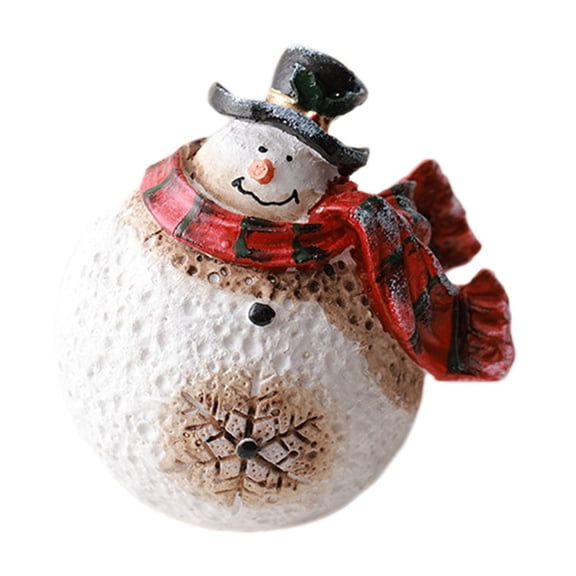 White White Resin Snowman Desktop Ornament For Christmas Decoration Elegant Scene Prop With Base