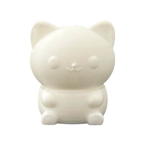 White White Rotating Cat Head Stress Relief Toy With Compact Design For On-The-Go Relaxation