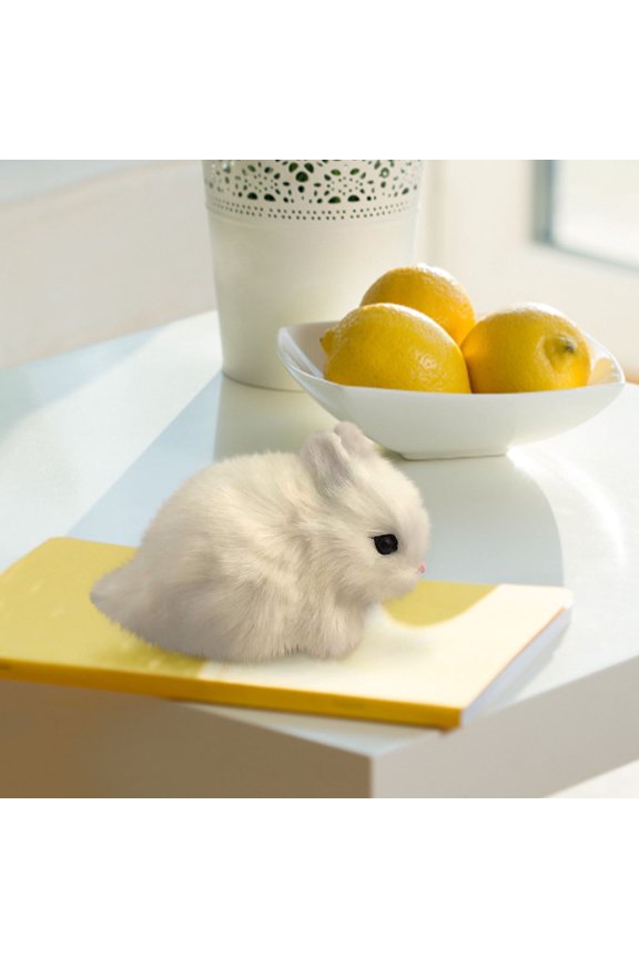 White White Simulation Rabbit Figurine Desktop Ornament Cute Hare Model For Home Decor Miniature Animal Toy Gift For Kids Realistic Collectible Figure