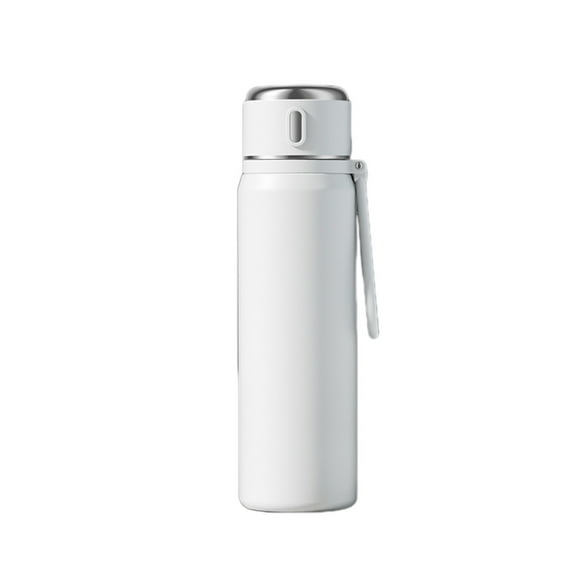 White White Stainless Steel Insulated Water Bottle With Lid 550Ml Capacity Leak Proof Design Keeps Drinks Hot Or Cold For Hours Food Grade Material For School Office Outdoor Use