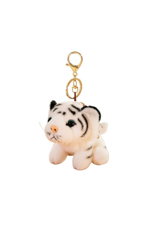 White White Tiger Keychain Plush, Mini Stuffed Animal With Durable Clip, Fun And Portable, Great For Kids And Adults On The Go