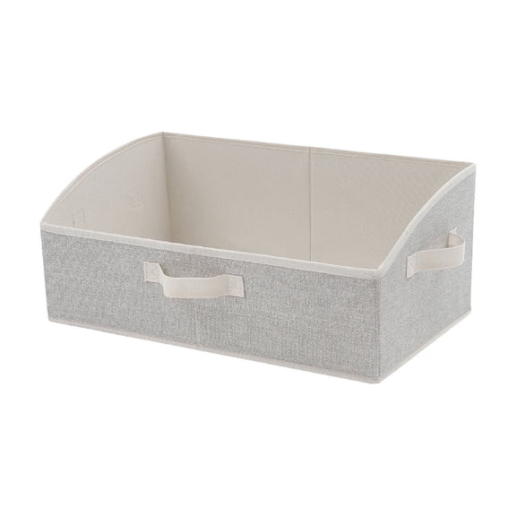 White White Trapezoid Fabric Storage Bin Foldable Organizer Basket For Clothes Toys And Home Shelf Organization