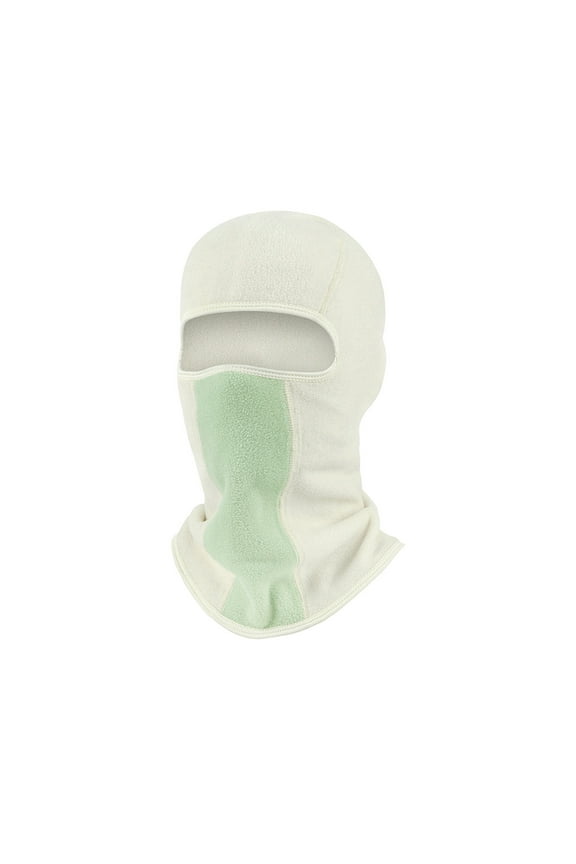 White White Winter Outdoor Face Mask Warm Riding Mask Face Neck Mouth Protection Integrated Hood Cold Fleece Hat For Winter Sports Size 143X11 Inches