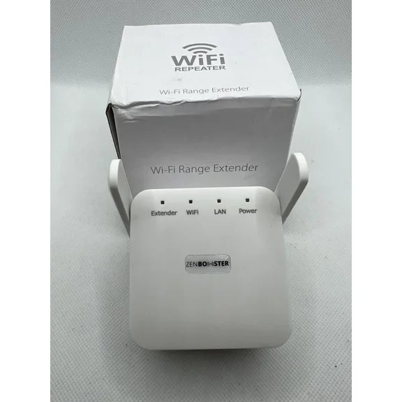 White Wi-Fi Extender Nib 2.4Ghz Dual Band Internet Range Zen Booster 300Mbps