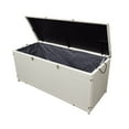 thumbnail image 1 of White Wicker Patio Deck Box with 113 Gallon Storage and Metal Frame, 1 of 8