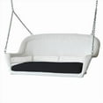 thumbnail image 1 of White Wicker Porch Swing With Black Cushion, 1 of 1