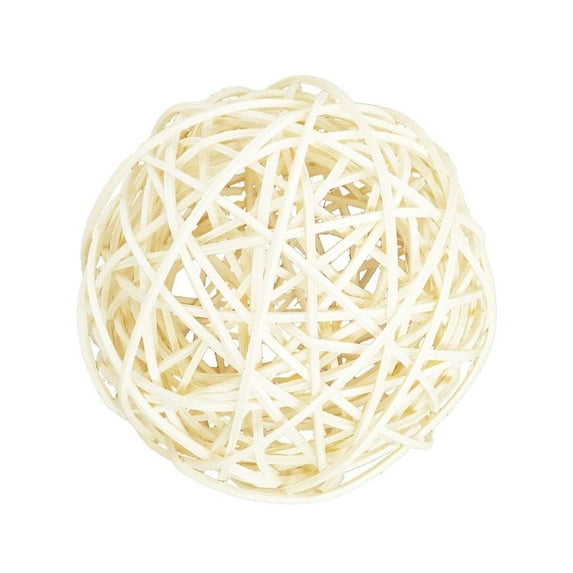 White Wicker Rattan Balls - Decorative Orbs Natural Spheres Craft DIY, Wedding Decoration, , House Ornaments Vase Filler - 100mm