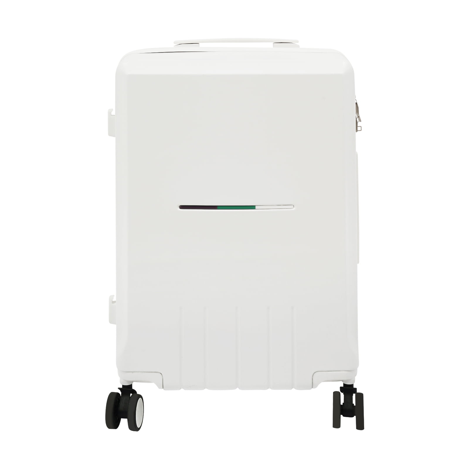 White Wide Handle 24 inch Luggage with Spinner Wheels,Aluminum Frame All-PC Hard Shell Medium Suitcase,Trunk Wide Handle Luggage for Travel,TSA Lock Airline Approved Luggage Checked-Medium