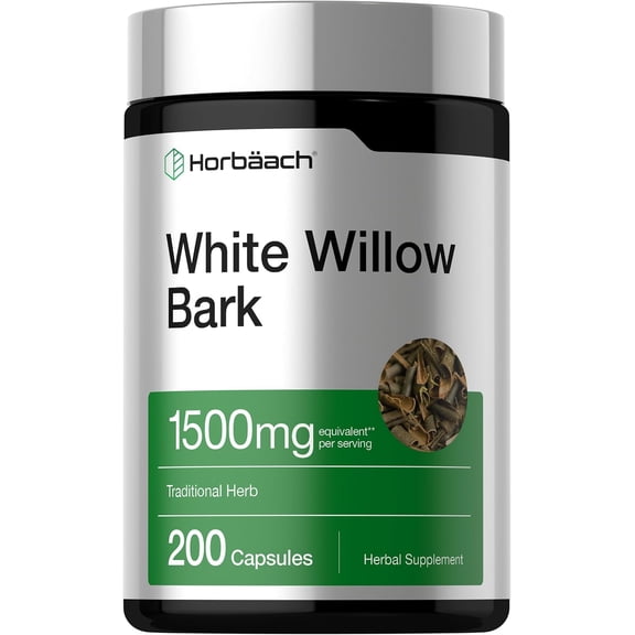 White Willow Bark Extract | 1500mg | 200 Capsules for Men and Women | by Horbaach