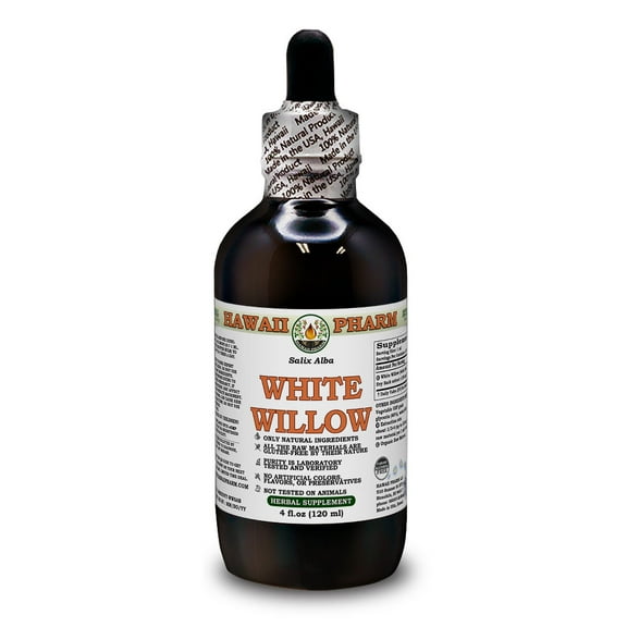 White Willow (Salix Alba) Dry Bark ALCOHOL-FREE Liquid Extract. Expertly Extracted by Trusted HawaiiPharm Brand. Absolutely Natural. Proudly made in USA. Glycerite 4 Fl.Oz