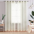 thumbnail image 1 of White Window Curtains 84 inches Long Floral Curtain Panels Farmhouse Sheer Curtains 84 inch Length 2 Panels Set Jacquard Tassel Window Drapes Pompom Curtains for Bedroom Living Room Nursery, 1 of 9