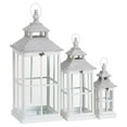 thumbnail image 1 of White Window Style Lanterns With Open Top (Set of 3), 1 of 2