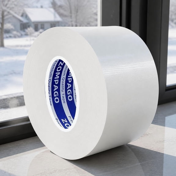 White Window Weather Sealing Tape 1.8in x 33FT, Cloth Draft Stopper for Sliding Door & Gap Filler, Strong Adhesive Window Seal Tape Air Conditioner Door Weather Stripping Insulation