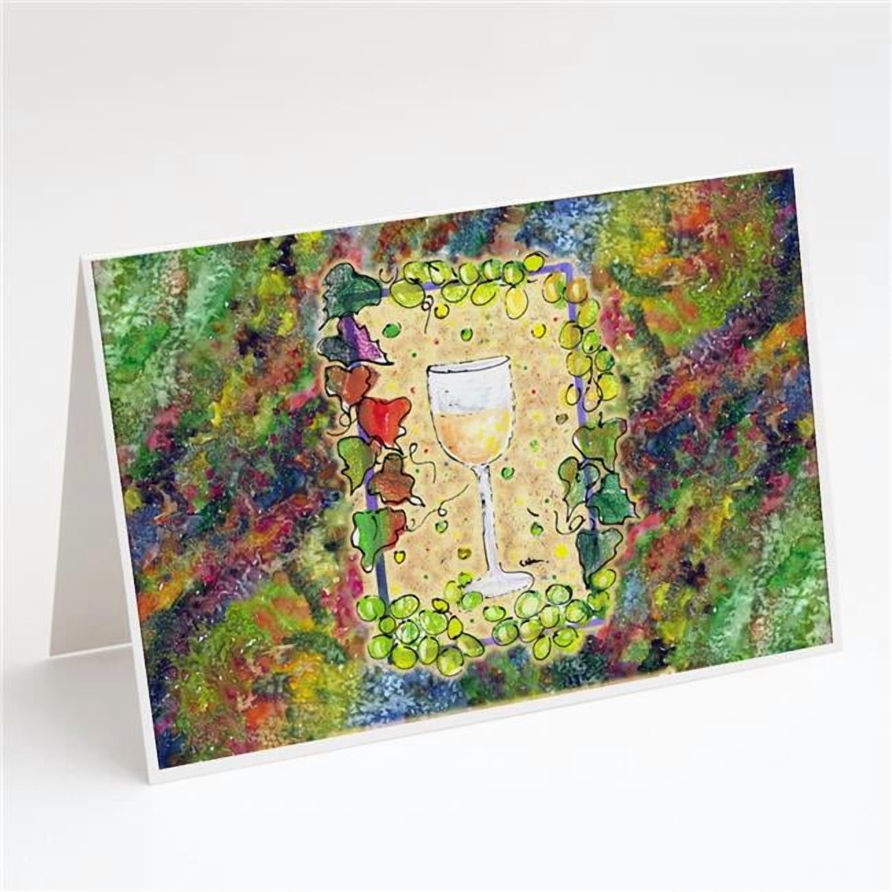 White Wine Greeting Cards & Envelopes - Pack of 8