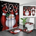 thumbnail image 1 of White Winter Cute Snowman Shower Curtain Set with Rugs,Snowman Couples in Forest Bathroom Set with Shower Curtains with Hooks, Waterproof Fabric Christmas Bathroom Decorations Shower Curtain Set, 1 of 5