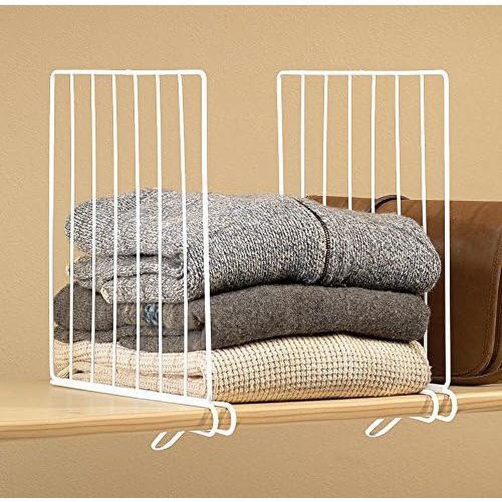 White Wire Closet Shelf Dividers Set Of 4
