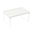 thumbnail image 1 of White Wire Stacking Cabinet Shelf Stackable Foldable Space Saving Shelf Stand, 1 of 13