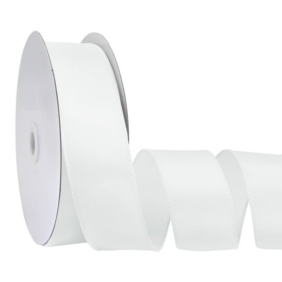 GTYBOVA White Wired Satin Ribbon, 1-1/2 Inch x 25 Yards Ideal for Christmas Tree Decor, Gift Wrapping,Weddings, Parties, Hair Accessories & Wreaths