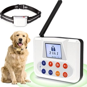 White Wireless Dog Fence for 2 Dogs, Electric Fence with BIG LCD Screen, Portable Fence with 2.4G Signal, Remote Training Collar, Dog Containment System, Adjustable for Big Medium Small Dogs