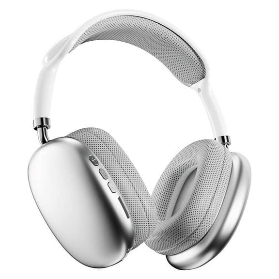 White Wireless Over-Ear Headphones, 40mm Drivers, Deep Bass Stereo, Noise Isolating Comfort Fit