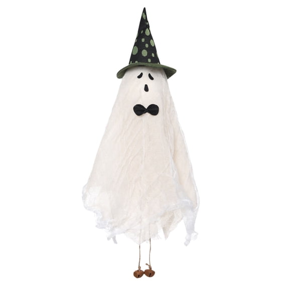 White Witch Ghost Wind Chime, Halloween Hanging Decor with Soothing Sounds, Outdoor Porch and Garden Decoration, Spooky Musical Ornament for Patio and Window
