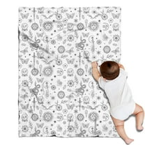 White Witchcraft Sun Moon Snake Pattern Blanket,Comfortable Soft Flannel Throw Blanket,All Season,Warm Lightweight Blankets for Sofa Bed Couch Living Room Chair,30"x40"