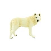 White Wolf, Arctic Timber Wolf, Museum Quality, Hand Painted, Rubber Animal, Educational, Realistic, Figure, Lifelike Figurine, Replica, Gift, 7" CH390 BB145
