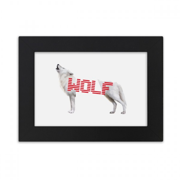 White Wolf Howled Stood Art Deco Fashion Desktop Photo Frame Ornaments Picture Art Painting