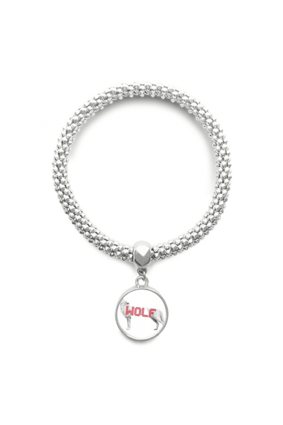 White Wolf Howled Stood Art Deco Fashion Sliver Bracelet Pendant Jewelry Chain Adjustable Bangle