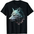 thumbnail image 1 of White Wolf Lover Artwork | Animal Motif Wolf Black oversized loose and comfortable T-Shirt, 1 of 3
