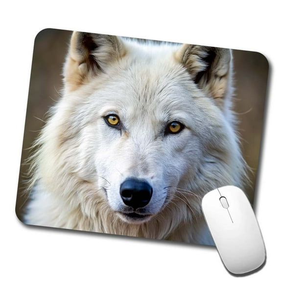 White Wolf Mouse Pad Low Profile Gaming Mat